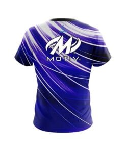 Alternative view of Motiv Deep Blue Stripes CoolWick Bowling Jersey