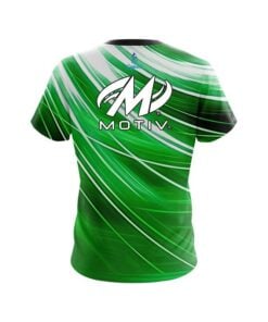Alternative view of Motiv Deep Green Stripes CoolWick Bowling Jersey