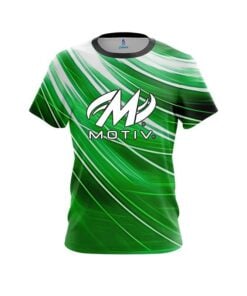 Motiv Deep Green Stripes CoolWick Bowling Jersey