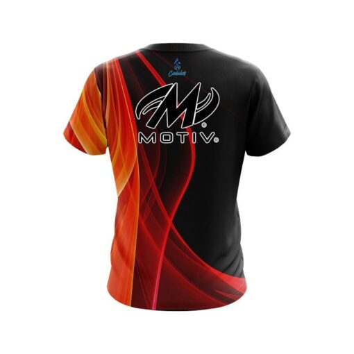Motiv Deep Orange Curve CoolWick Bowling Jersey - Image 2