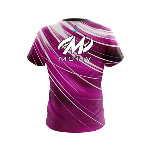 Motiv Deep Pink Stripes CoolWick Bowling Jersey - Image 2