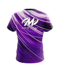 Alternative view of Motiv Deep Purple Stripes CoolWick Bowling Jersey