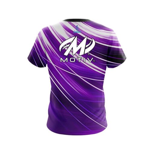Motiv Deep Purple Stripes CoolWick Bowling Jersey - Image 2