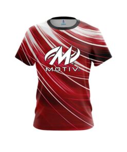 Motiv Deep Red Stripes CoolWick Bowling Jersey