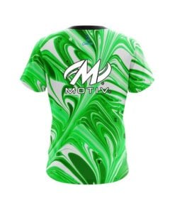 Alternative view of Motiv Green And White Liquid Swirls CoolWick Bowling Jersey