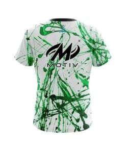 Alternative view of Motiv Green Paint Splash CoolWick Bowling Jersey