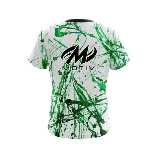 Motiv Green Paint Splash CoolWick Bowling Jersey - Image 2