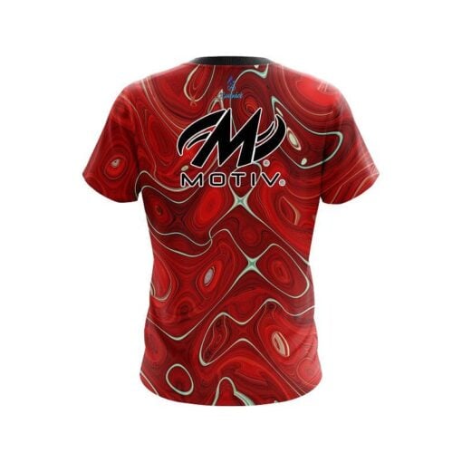 Motiv Psychedelic Red Flow CoolWick Bowling Jersey - Image 2