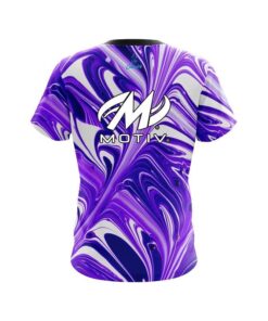 Alternative view of Motiv Purple And White Liquid Swirls CoolWick Bowling Jersey