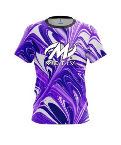 Motiv Purple And White Liquid Swirls CoolWick Bowling Jersey
