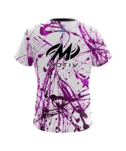 Alternative view of Motiv Purple Paint Splash CoolWick Bowling Jersey
