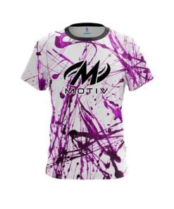 Motiv Purple Paint Splash CoolWick Bowling Jersey