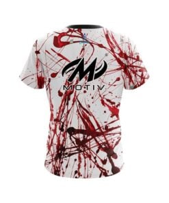 Alternative view of Motiv Red Paint Splash CoolWick Bowling Jersey