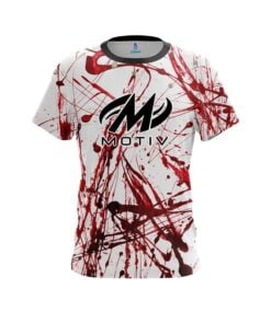 Motiv Red Paint Splash CoolWick Bowling Jersey