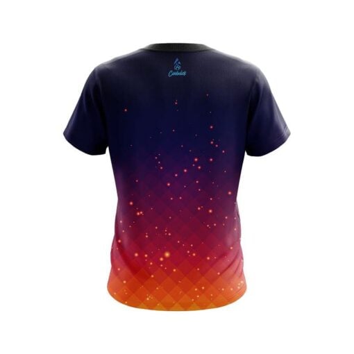 Plain Orange And Pink Fire Sparks CoolWick Bowling Jersey - Image 2