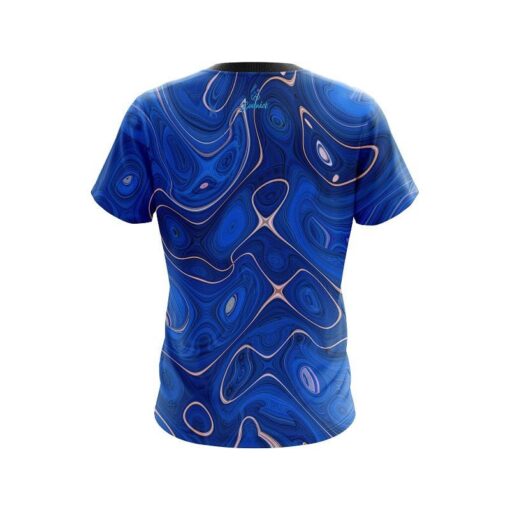 Plain Psychedelic Blue Flow CoolWick Bowling Jersey - Image 2