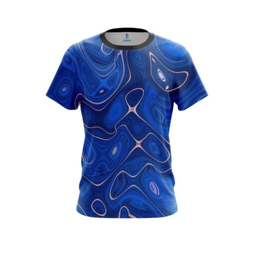 Plain Psychedelic Blue Flow CoolWick Bowling Jersey