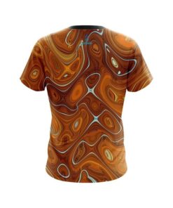 Alternative view of Plain Psychedelic Orange Flow CoolWick Bowling Jersey