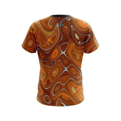 Plain Psychedelic Orange Flow CoolWick Bowling Jersey - Image 2