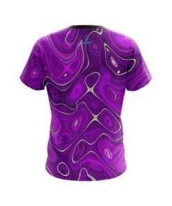 Alternative view of Plain Psychedelic Purple Flow CoolWick Bowling Jersey
