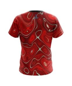 Alternative view of Plain Psychedelic Red Flow CoolWick Bowling Jersey
