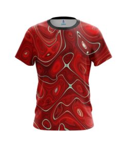 Plain Psychedelic Red Flow CoolWick Bowling Jersey