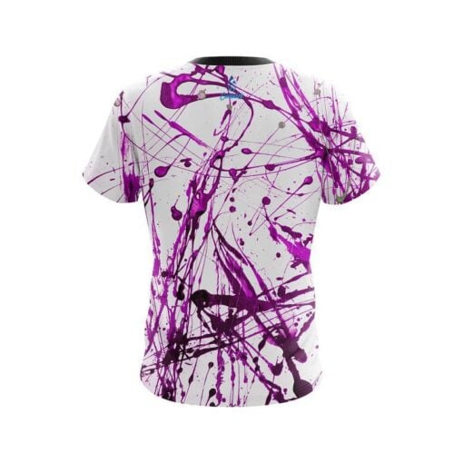 Plain Purple Paint Splash CoolWick Bowling Jersey - Image 2