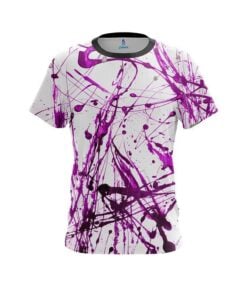 Plain Purple Paint Splash CoolWick Bowling Jersey