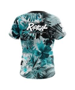 Alternative view of Radical Aqua Tropical Leafs Effect CoolWick Bowling Jersey
