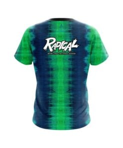 Alternative view of Radical Blue And Green Tie Dye CoolWick Bowling Jersey
