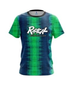 Radical Blue And Green Tie Dye CoolWick Bowling Jersey