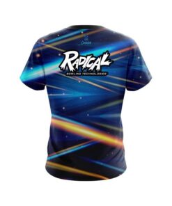 Alternative view of Radical Blue Futuristic Rays CoolWick Bowling Jersey