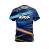 Radical Blue Futuristic Rays CoolWick Bowling Jersey