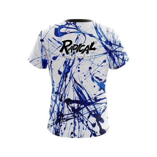 Radical Blue Paint Splash CoolWick Bowling Jersey - Image 2