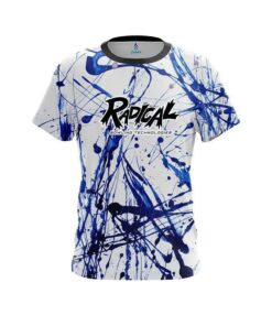 Radical Blue Paint Splash CoolWick Bowling Jersey