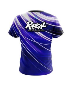 Alternative view of Radical Deep Blue Stripes CoolWick Bowling Jersey
