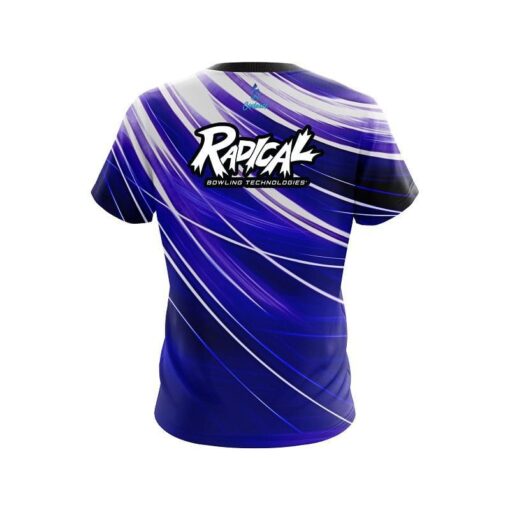 Radical Deep Blue Stripes CoolWick Bowling Jersey - Image 2