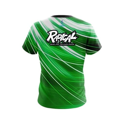 Radical Deep Green Stripes CoolWick Bowling Jersey - Image 2