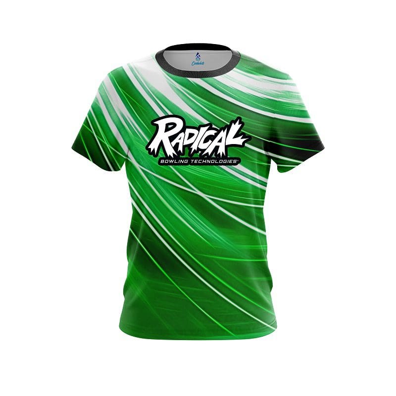 Radical Deep Green Stripes CoolWick Bowling Jersey