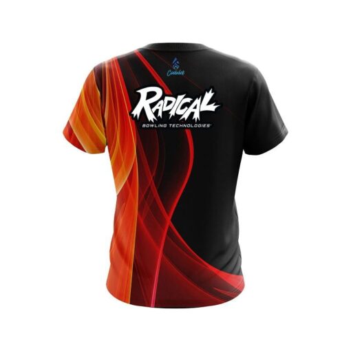 Radical Deep Orange Curve CoolWick Bowling Jersey - Image 2