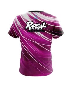Alternative view of Radical Deep Pink Stripes CoolWick Bowling Jersey