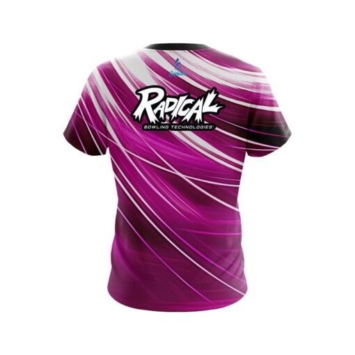 Radical Deep Pink Stripes CoolWick Bowling Jersey - Image 2