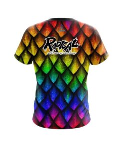 Alternative view of Radical Colorful Dragon Scales CoolWick Bowling Jersey