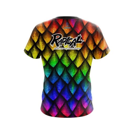 Radical Colorful Dragon Scales CoolWick Bowling Jersey - Image 2