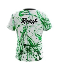 Alternative view of Radical Green Paint Splash CoolWick Bowling Jersey