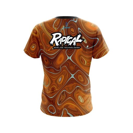 Radical Psychedelic Orange Flow CoolWick Bowling Jersey - Image 2