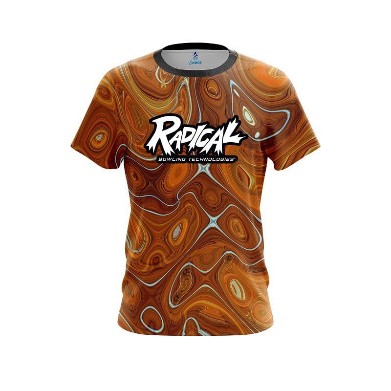 Radical Psychedelic Orange Flow CoolWick Bowling Jersey