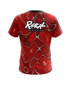 Alternative view of Radical Psychedelic Red Flow CoolWick Bowling Jersey