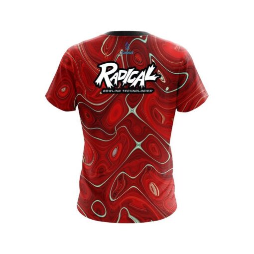 Radical Psychedelic Red Flow CoolWick Bowling Jersey - Image 2