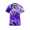 Radical Purple And White Liquid Swirls CoolWick Bowling Jersey